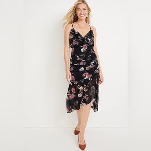 Maurices Floral V Neck Midi Dress NWT
